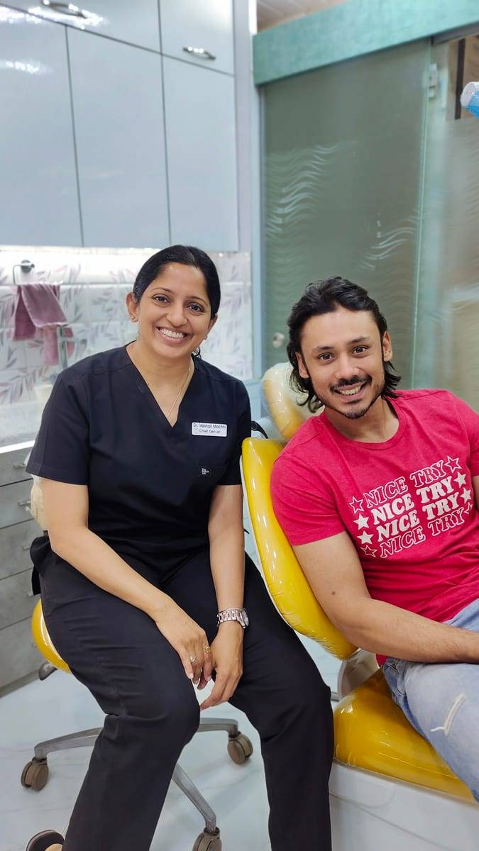 A smiling patient with Dr. Vaishali at Make Me Smile